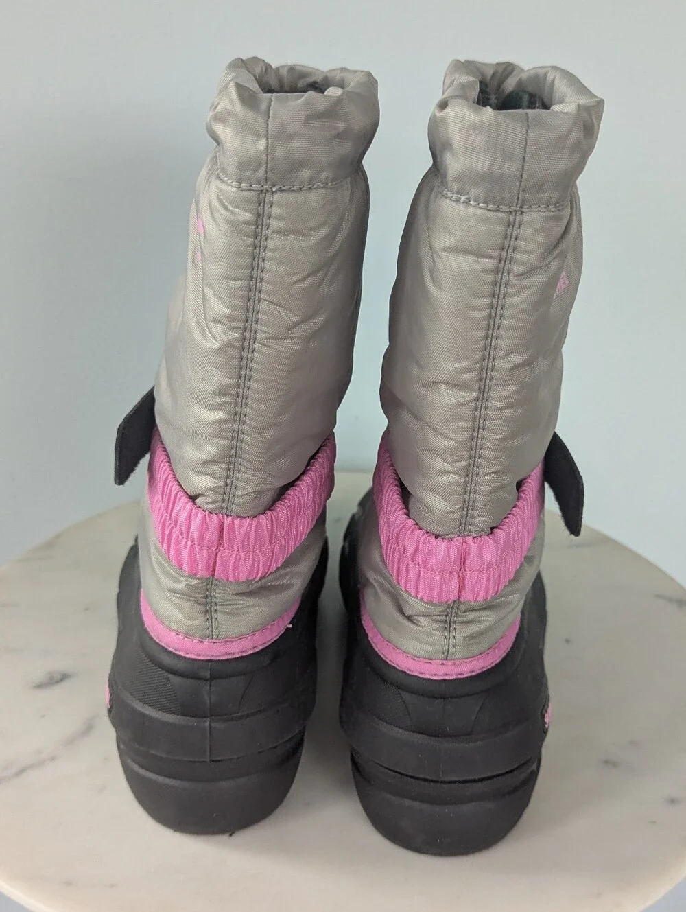 Sorel Big Girls Flurry Pink & Gray Winter Waterproof Boots